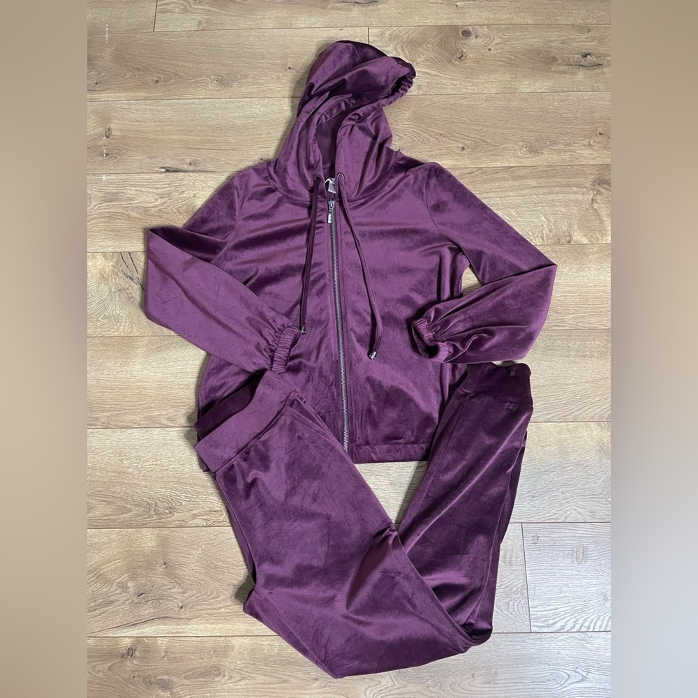 Cable & Gauge Sport Velour Tracksuit Set XS Purple